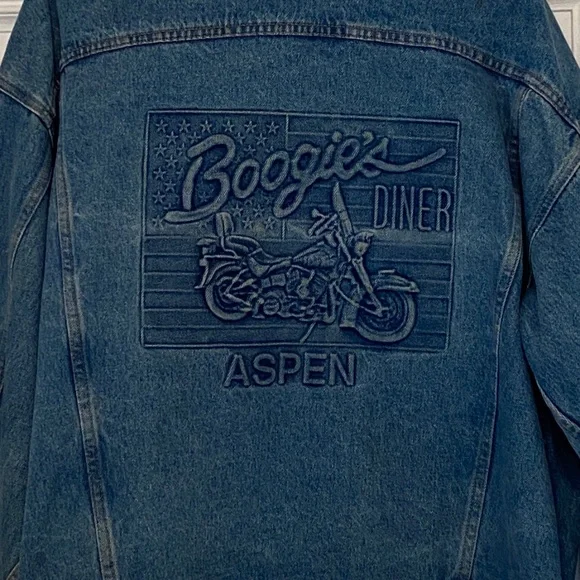 Boogie's Diner Vintage Denim Lined Jacket Aspen CO - Picture 2 of 7